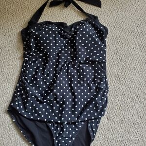NEW Polka-dot Tummy Control Swimsuit size 14 Basic Edition